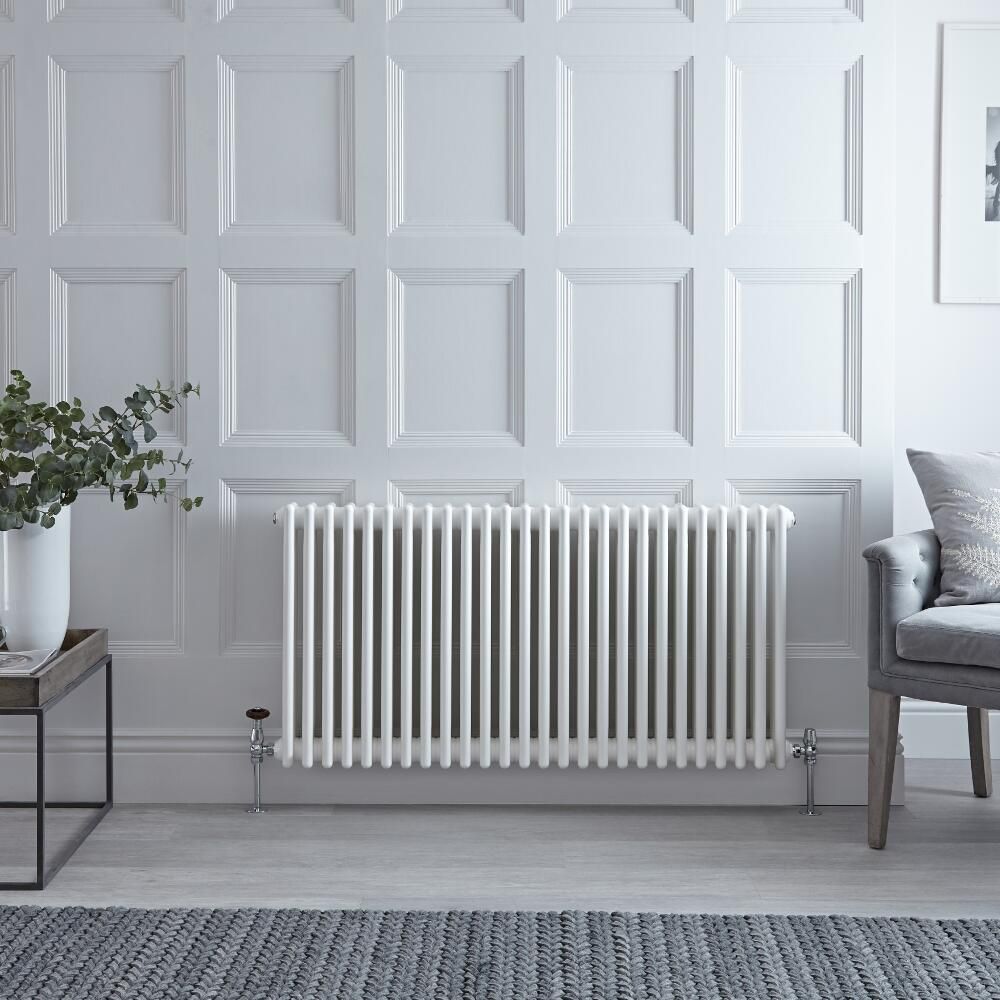 Traditioneller Gliederheizkörper (3-Säulen) Horizontal | 600mm x 1190mm  - Weiß - Regent