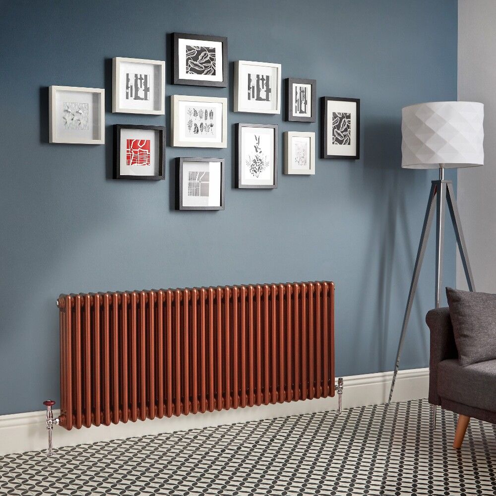 Gliederheizkörper (3-säulig), horizontal - Metallisches Kupfer - Größe wählbar - Regent