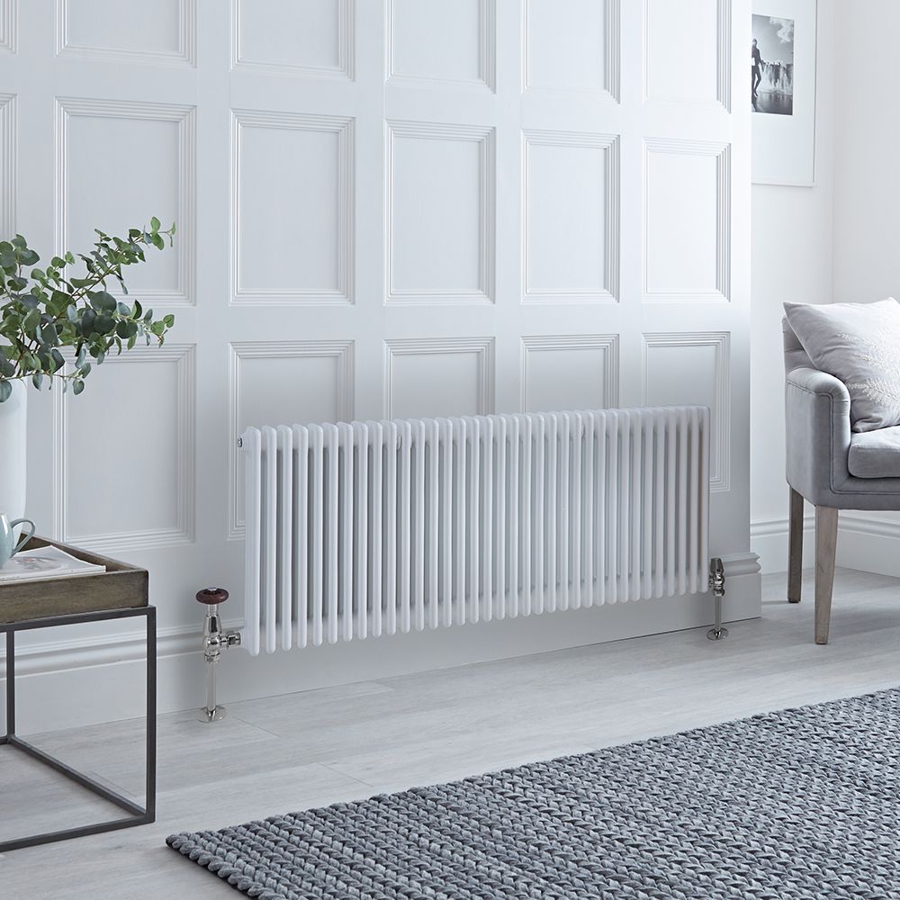 Traditioneller Gliederheizkörper (3-Säulen) Horizontal | 600mm x 1595mm  - Weiß - Regent