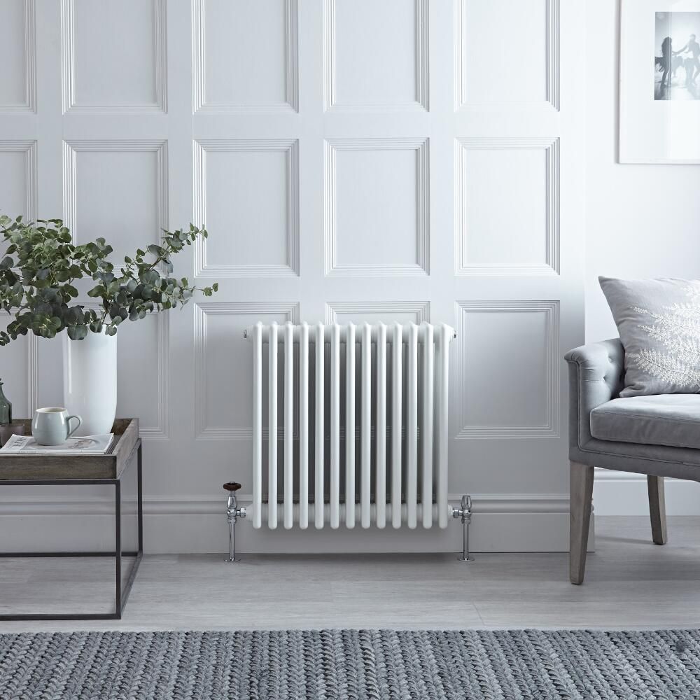 Traditioneller Gliederheizkörper (4-Säulen) Horizontal | 600mm x 605mm  - Weiß - Regent