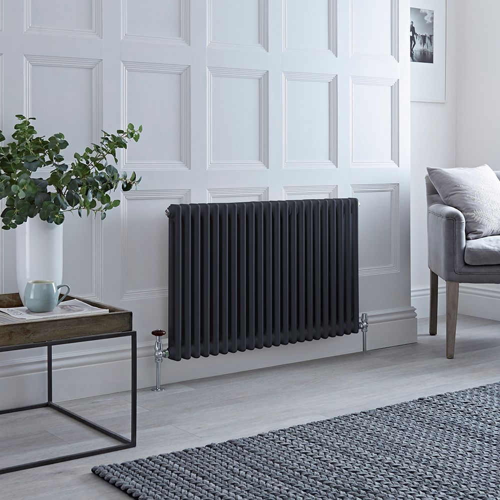 Traditioneller Gliederheizkörper (2-Säulen) Horizontal | Größe wählbar - Anthrazit – Regent