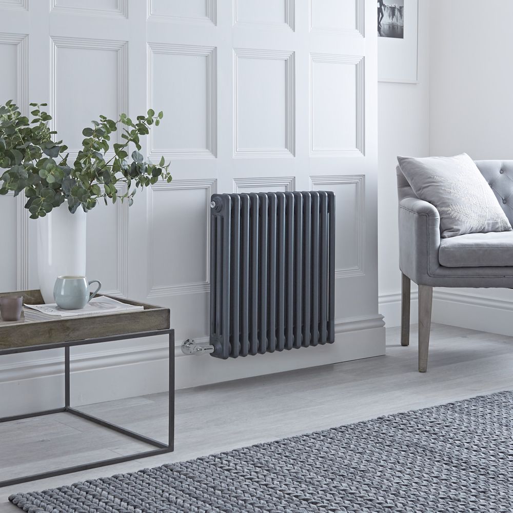 Elektrischer Gliederheizkörper (3 Säulen) Horizontal Anthrazit, Auswahl an Größen & WLAN-Thermostaten – Regent