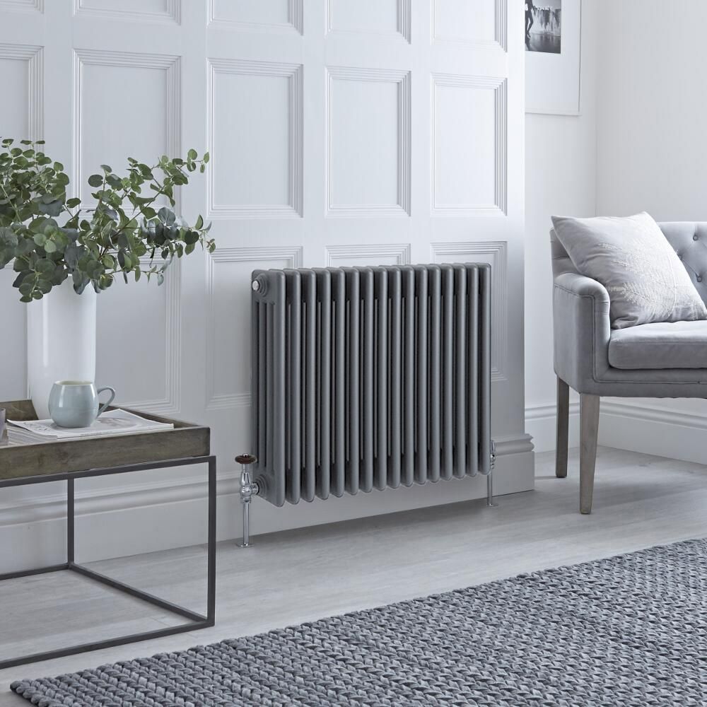 Retro-Gliederheizkörper (4-säulig), horizontal – Anthrazit – Größe wählbar – Regent