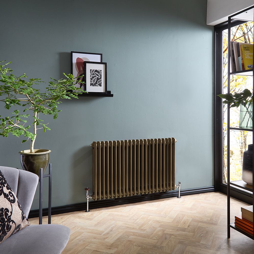 Gliederheizkörper (2-säulig), horizontal | Größe wählbar | Metallische Bronze – Regent