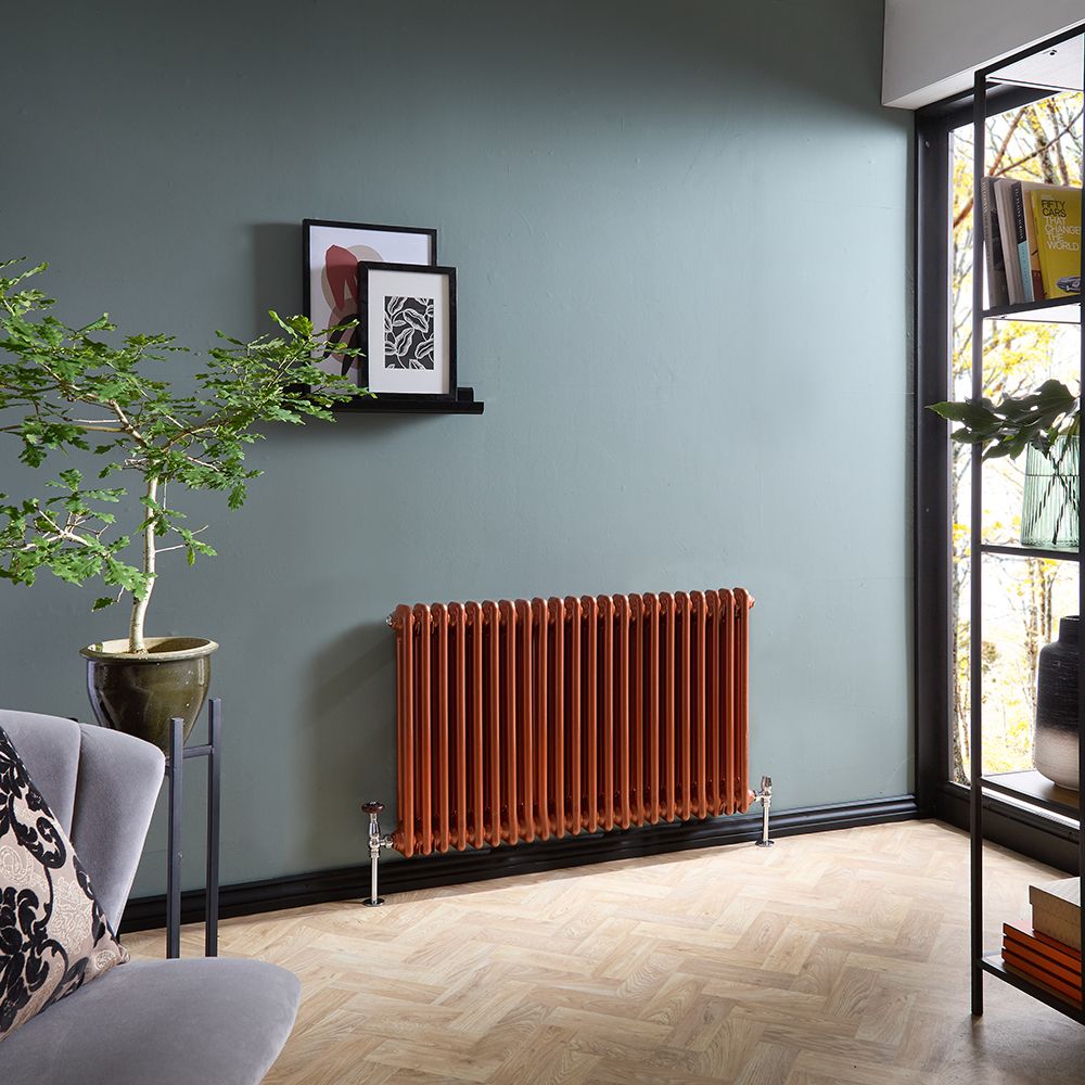 Gliederheizkörper (2-säulig), horizontal | Größe wählbar | Metallisches Kupfer – Regent