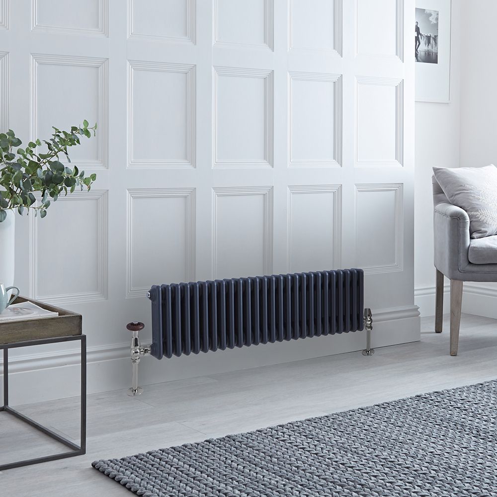 Traditioneller Gliederheizkörper (3-Säulen) Horizontal | 300mm x 1190mm  - Anthrazit - Regent