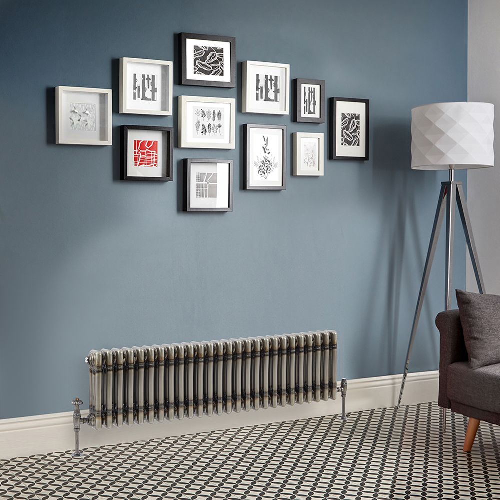 Gliederheizkörper (3-Säulen) Horizontal 300mm x 1190mm - Lackiertes Rohmetall – Regent