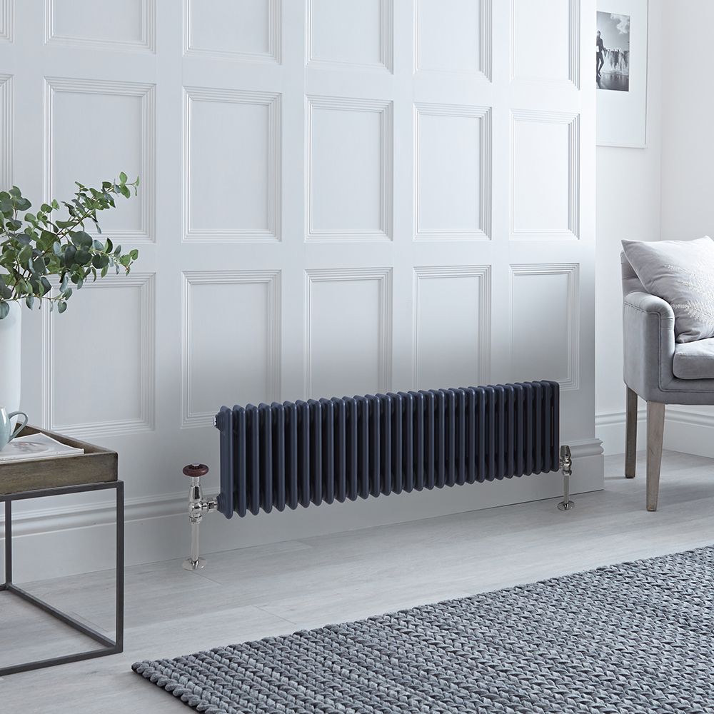 Traditioneller Gliederheizkörper (3-Säulen) Horizontal | 300mm x 1415mm  - Anthrazit - Regent