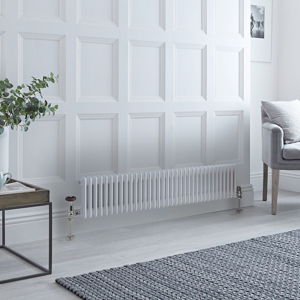Traditioneller Gliederheizkörper (3-Säulen) Horizontal | 300mm x 1595mm  - Weiß - Regent