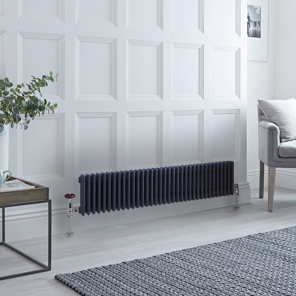 Traditioneller Gliederheizkörper (3-Säulen) Horizontal | 300mm x 1595mm  - Anthrazit - Regent