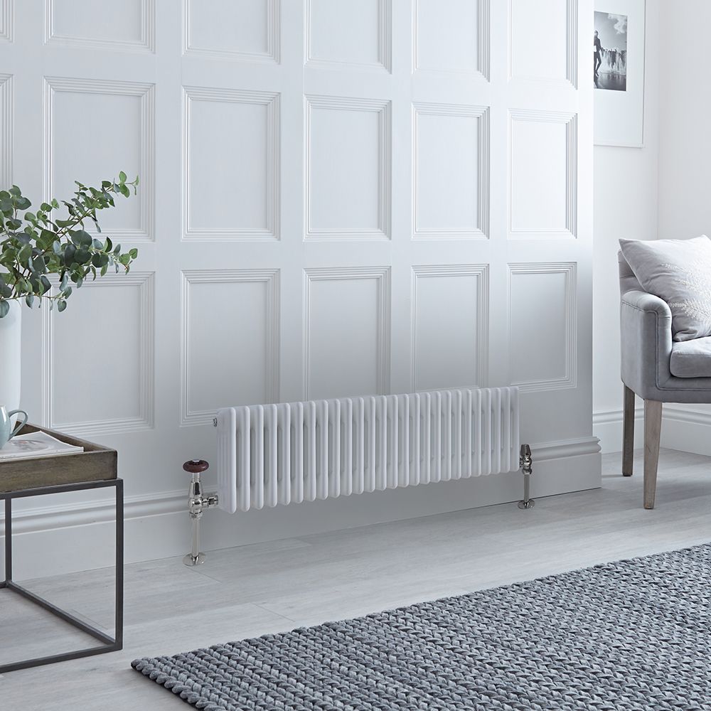 Traditioneller Gliederheizkörper (4-Säulen) Horizontal | 300mm x 1190mm  - Weiß - Regent