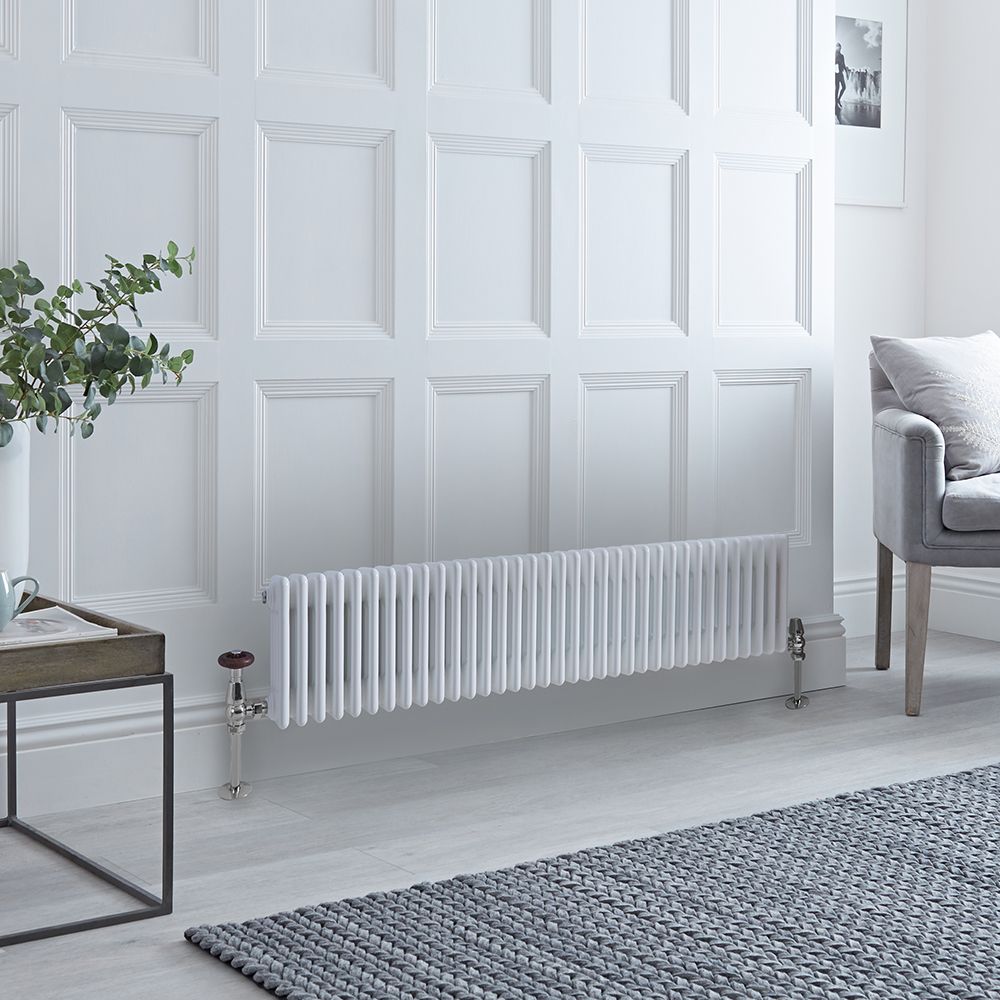 Traditioneller Gliederheizkörper (4-Säulen) Horizontal | 300mm x 1595mm  - Weiß - Regent