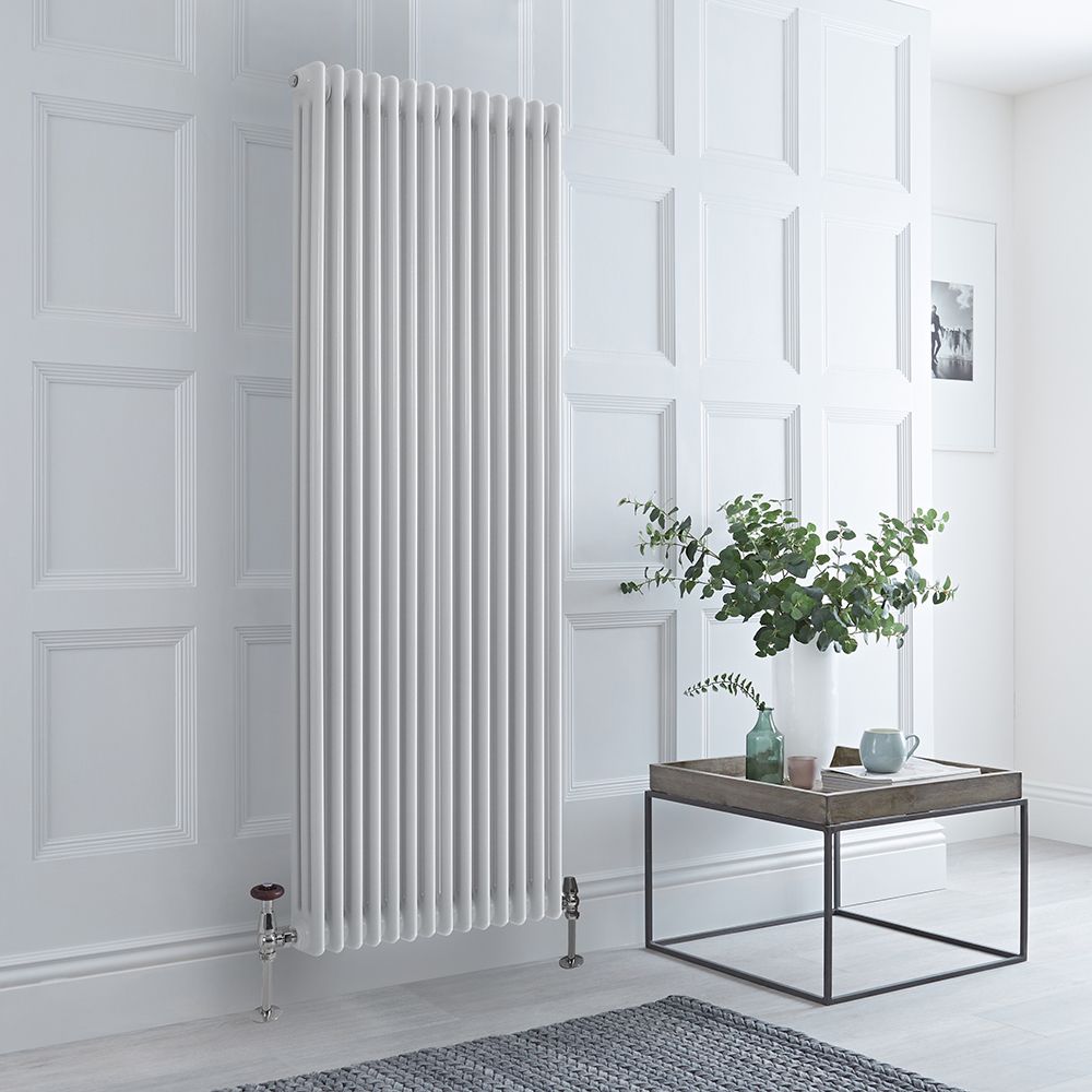 Traditioneller Gliederheizkörper (3-lagig), vertikal – 1800mm x 650mm, 2951W – Weiß – Regent