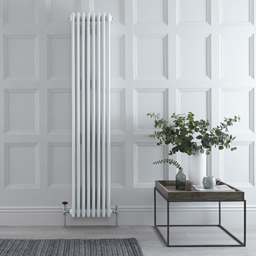 Gliederheizkörper Vertikal 4 Säulen Nostalgie Weiß 1800mm x 380mm 2153W - Regent