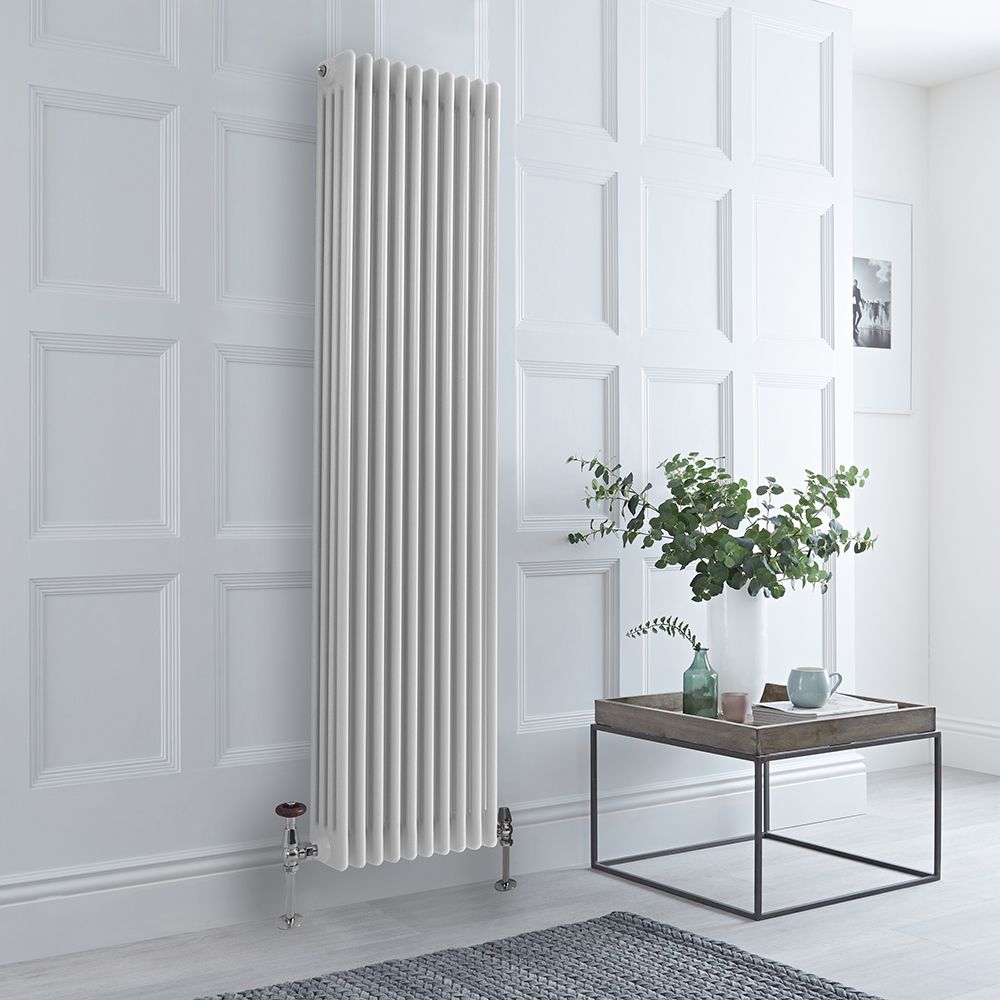 Traditioneller Gliederheizkörper (4-lagig), vertikal – 1800mm x 470mm, 2658W – Weiß – Regent