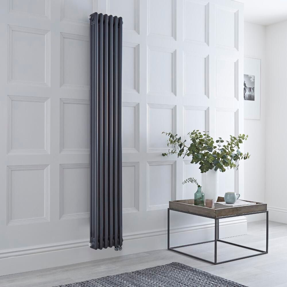 Elektrischer Gliederheizkörper (3 Säulen) Vertikal 1800mm - Anthrazit, Auswahl an Breiten & WLAN-Thermostaten – Regent