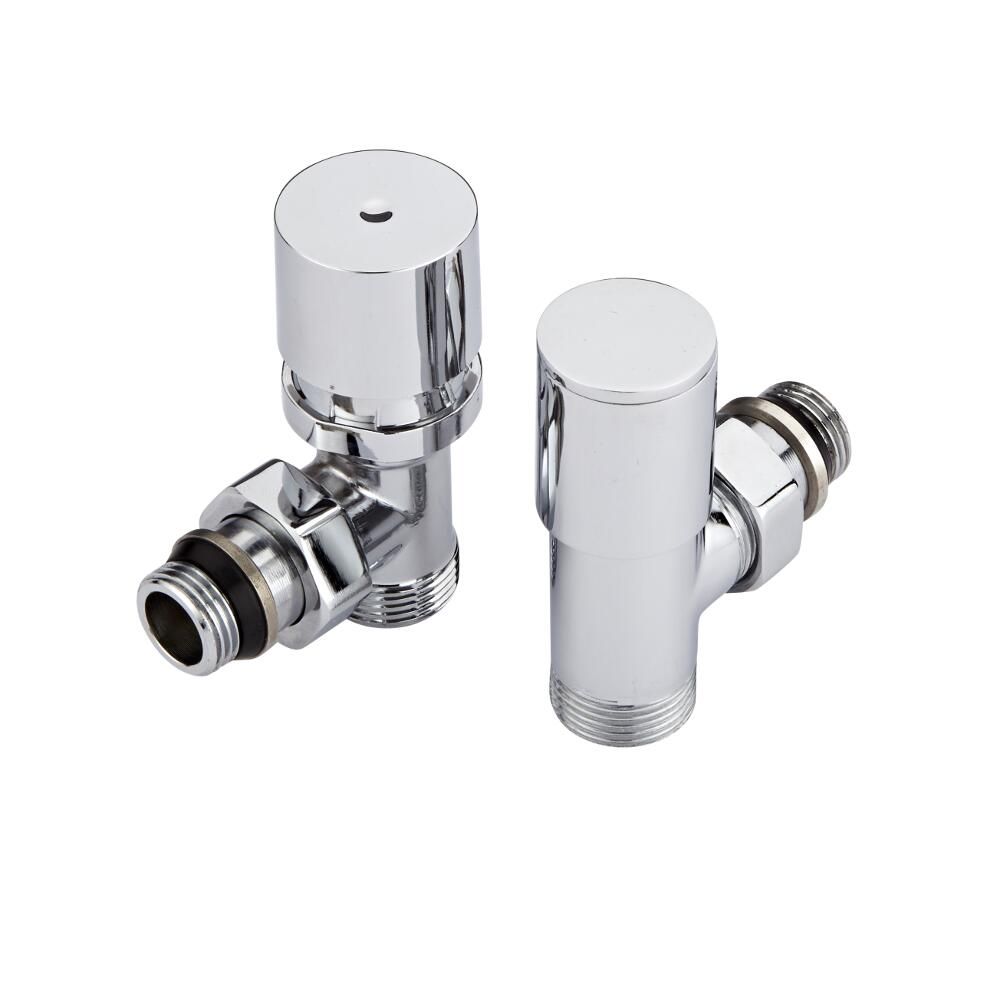 Hudson Reed thermostatisches Chrom-Heizkörperventil mit weißem Griff und wählbaren Adaptern