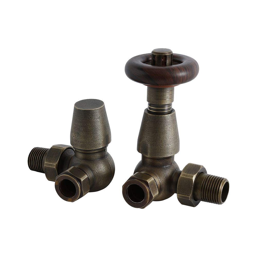 Eck-Heizkörperventile für 15mm Kupferrohr, Messing - Regent
