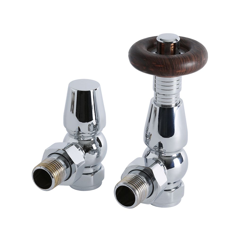 Winkelventile Retro Chrom, Paar, für 15mm Kupferrohr - Regent