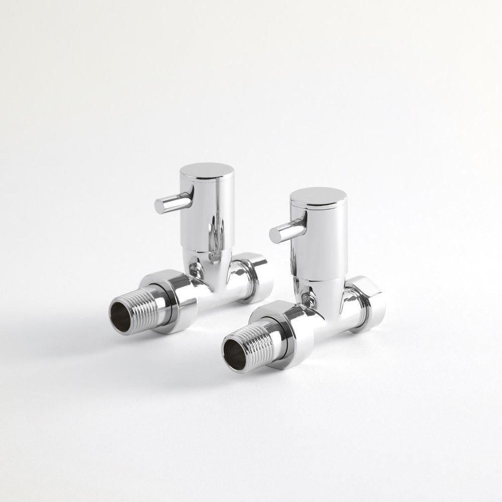 Minimalistisches Durchgangsventil Paar – Chrom – Select