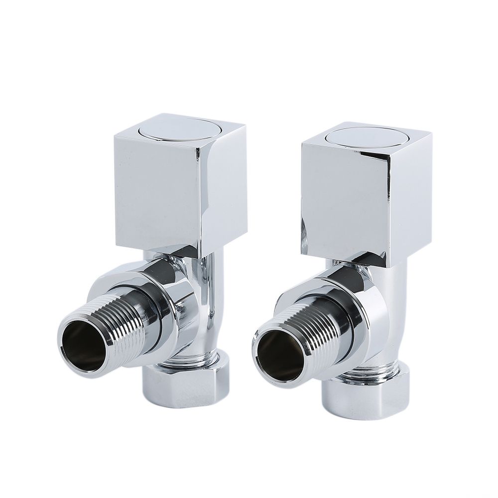Eckiges Winkel-Ventil Paar – Chrom – Select