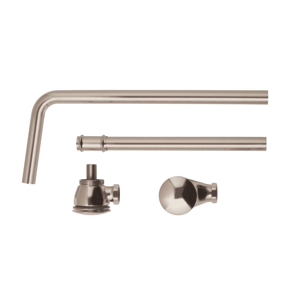 Ab- und Überlaufgarnitur für Badewannen mit Push-Up Stöpsel - gebürstetes Nickel