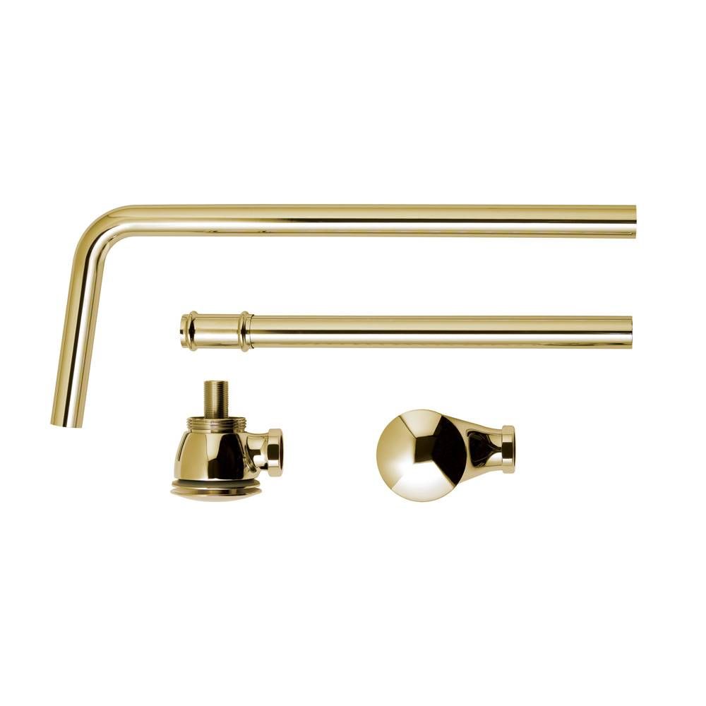 Ab- und Überlaufgarnitur für Badewannen mit Push-Up Stöpsel - Gold