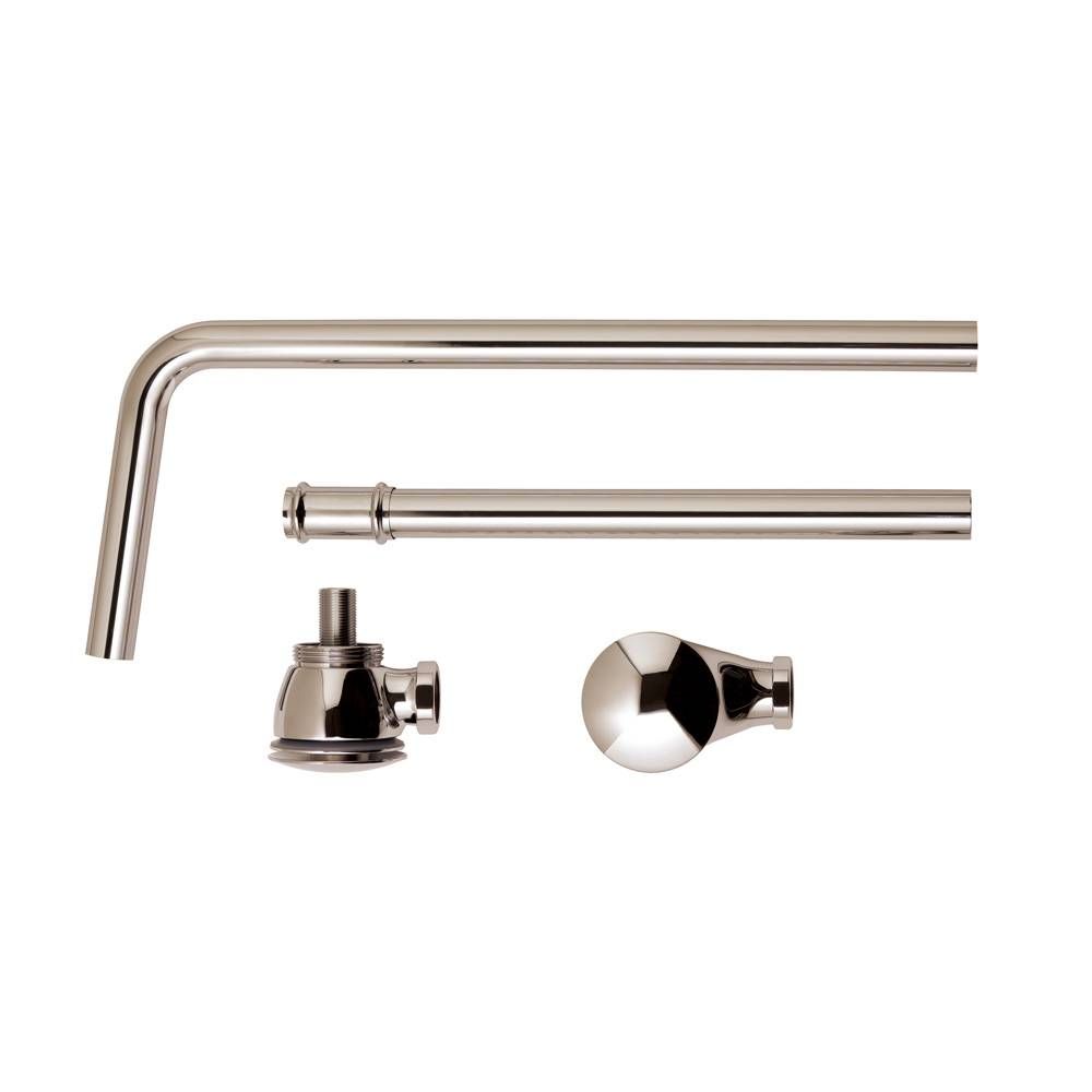 Ab- und Überlaufgarnitur für Badewannen mit Push-Up Stöpsel - Nickel