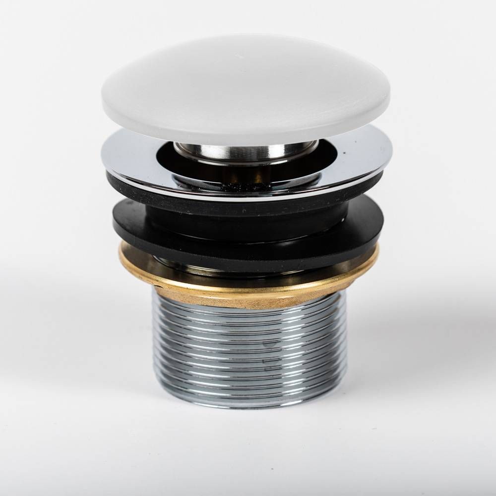 Ablauf mit Push-Up-Stöpsel ohne Überlauf - Weiß