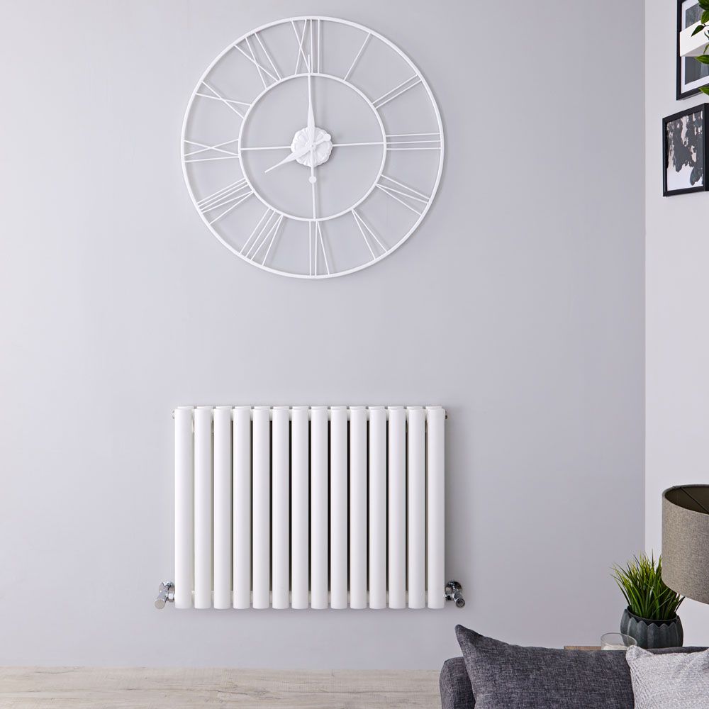 Design Heizkörper Horizontal (Doppellaging) 600mm x 826mm | Weiß - Revive
