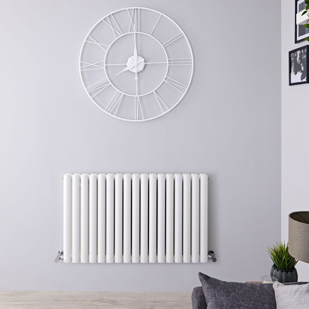 Design Heizkörper Horizontal (Doppellaging) 600mm x 1000mm | Weiß - Revive