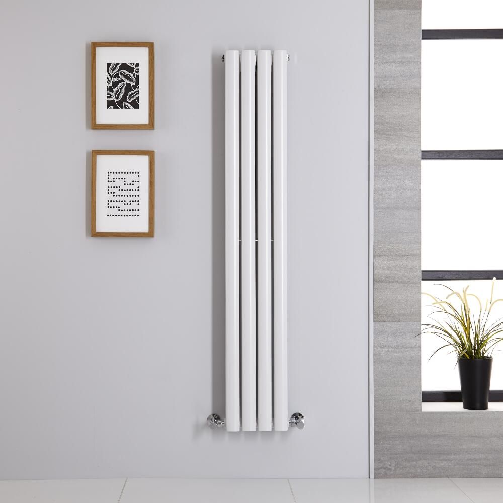 Design Heizkörper Vertikal (Doppellagig) 1400mm x 236mm | Weiß - Revive