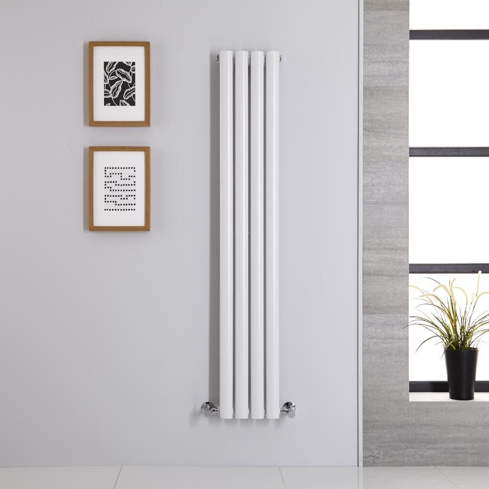 Design Heizkörper Vertikal Weiß 1400mm x 236mm 457W (einlagig) - Revive