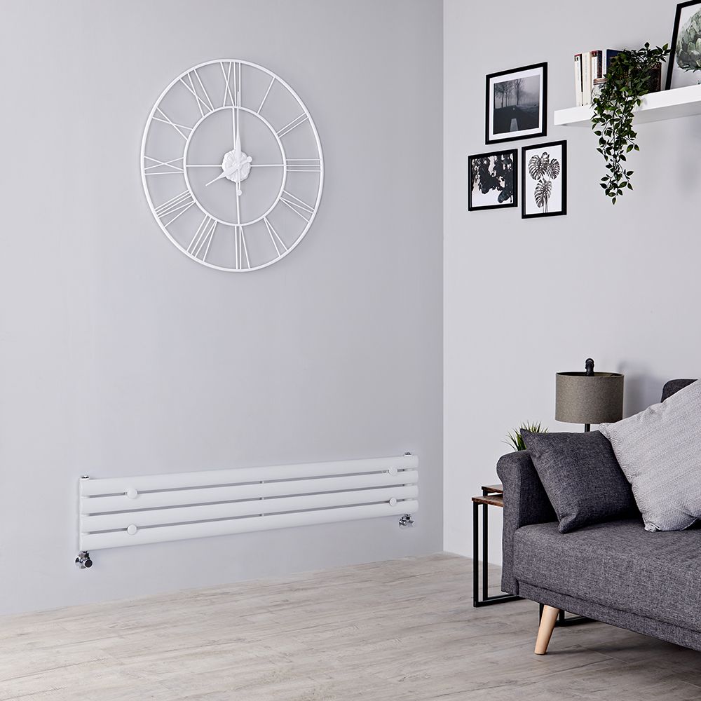 Design Heizköper (einlagig), horizontal - 236mm x 1400mm, 457W – Weiß - Revive