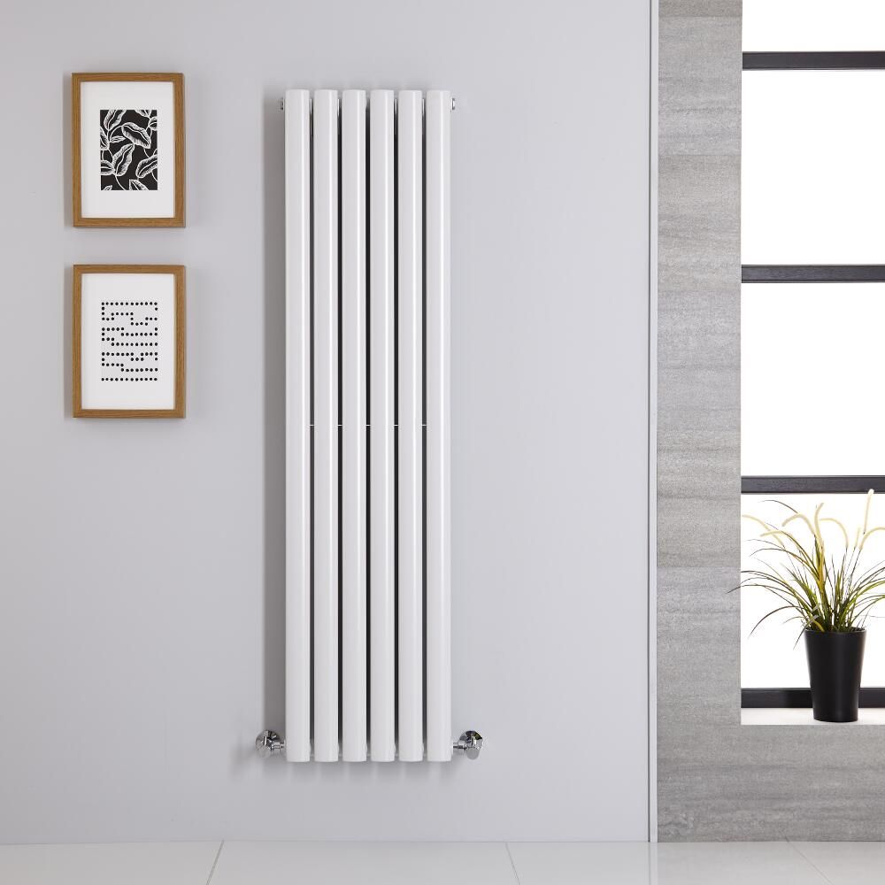 Design Heizkörper Vertikal (Doppellagig) 1400mm x 354mm | Weiß - Revive