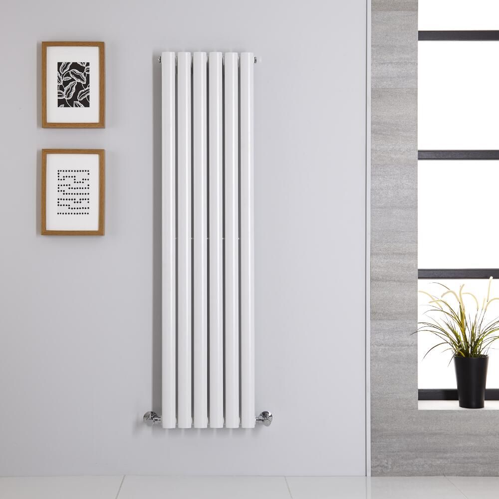 Design Heizkörper Vertikal (Einlagig) 1400mm x 354mm | Weiß - Revive