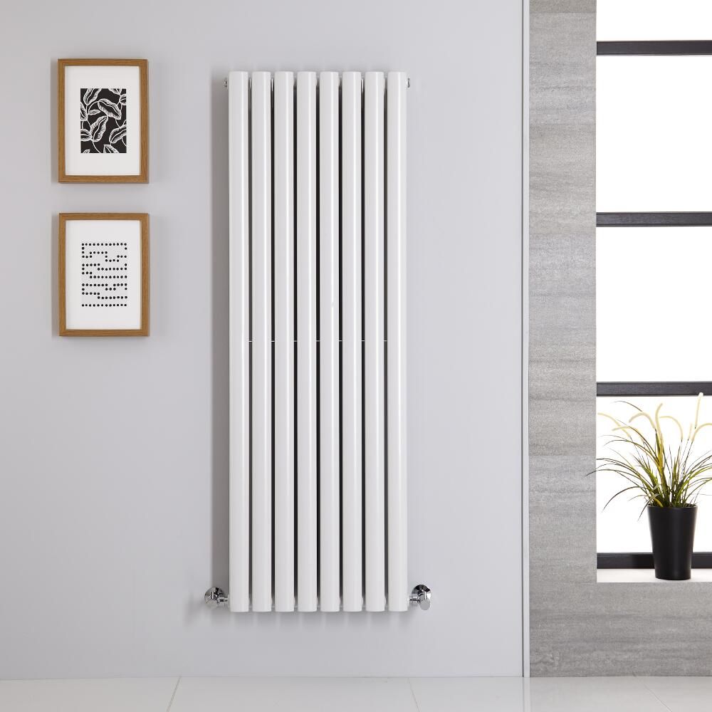 Design Heizkörper Vertikal Weiß 1400mm x 472mm 1392W (doppellagig) - Revive