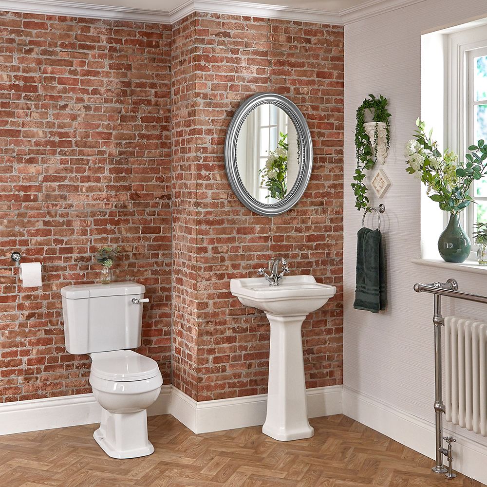 Nostalgie WC- und Säulenwaschbecken-Set - Richmond