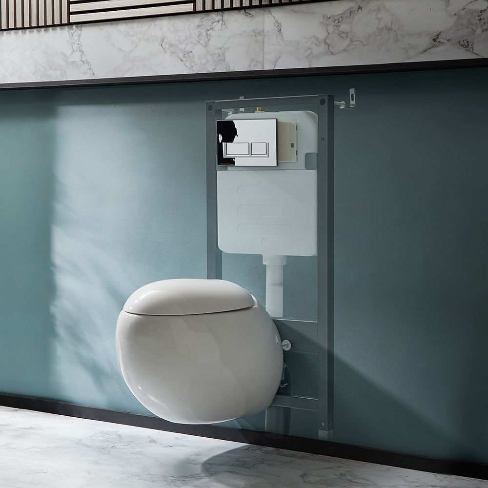 Hänge-WC inkl. Sitz mit Absenkautomatik und hohem Wandrahmen | Betätigungsplatte wählbar - Langtree