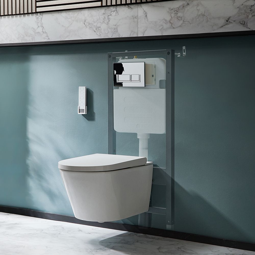 Japanisches Wand-Dusch-WC mit hohem Wandrahmen inkl. Spülkasten | Betätigungsplatte wählbar - Hirayu