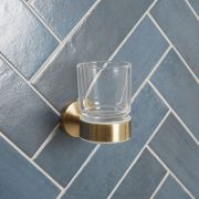 Zahnputzbecher mit Halterung – Antikes Messing - Alama