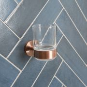 Zahnputzbecher mit Halterung – gebürstete Bronze - Amara