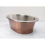 Traditionelles Kupfer Aufsatzwaschbecken 530mm x 180mm (ohne Hanloch) - antikes Kupfer/Nickel