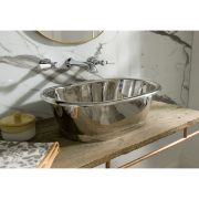 Traditionelles Kupfer Aufsatzwaschbecken 530mm x 345mm (ohne Hanloch) - Nickel