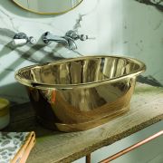 Traditionelles Kupfer Aufsatzwaschbecken 530mm x 345mm (ohne Hanloch) - Messing