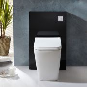 Sanitärmodul 500mm Schwarz inkl. Stand-WC und Sitz mit Absenkautomatik - Saru
