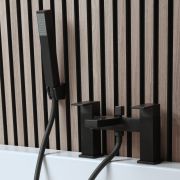 Wannenrandmischer mit Handbrauseset – Schwarz - Preto