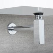 Flaschensiphon für Waschbecken eckig - Chrom