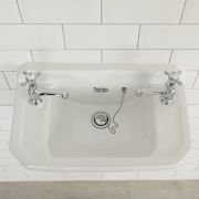 Retro-Hängewaschbecken, rechteckig – 515mm x 300mm, mit 2 Hahnlöchern – Richmond