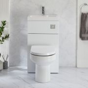 2-in-1-Waschbecken- und WC-Element 500mm x 890mm mit Covelly-WC | Farbe wählbar - Cluo